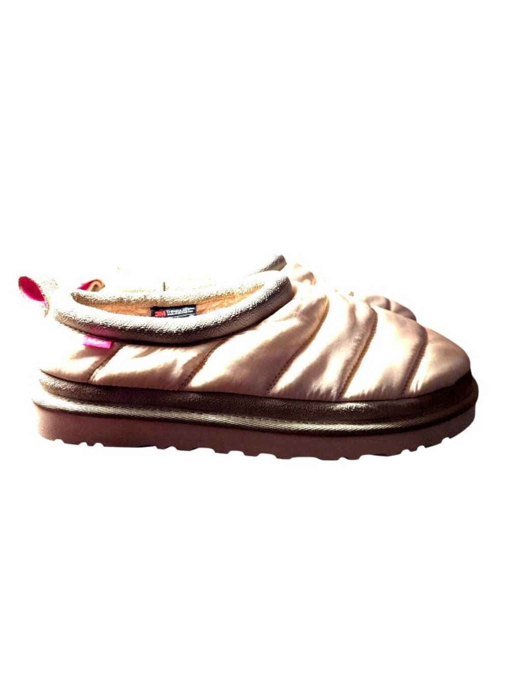 NWOT UGG Womens Thinsulate Beige Quilted Slip-On Slippers Size 11 Warm Indoor/Ou